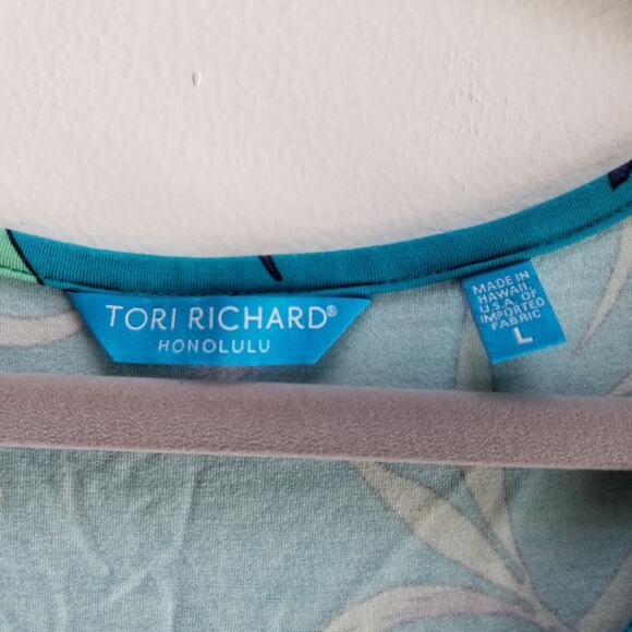 Vintage Tori Richard Honolulu Hawaiian Tropical Floral Midi Dropped Wais Dress L - Picture 11 of 11